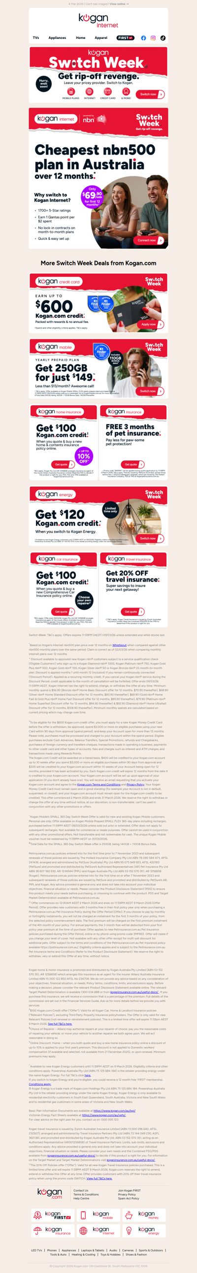 Get Australia's CHEAPEST nbn500 plan over 12 months°. Switch Week on NOW!