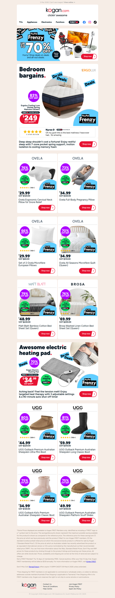 Queen Cooling Pocket Spring Mattress ONLY $249 (83% OFF standard retail price)