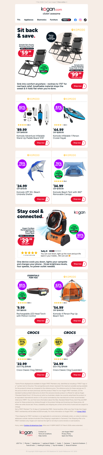 Hurry, ENDS MIDNIGHT Zero Gravity Reclining Camp Chair NOW $59.99 (Rising to $99.99)