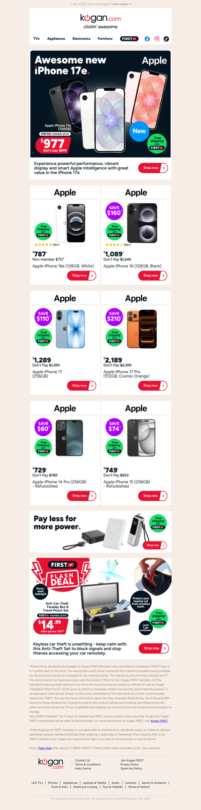 NEW iPhone 17e 📱 Get yours for $977 with free shipping