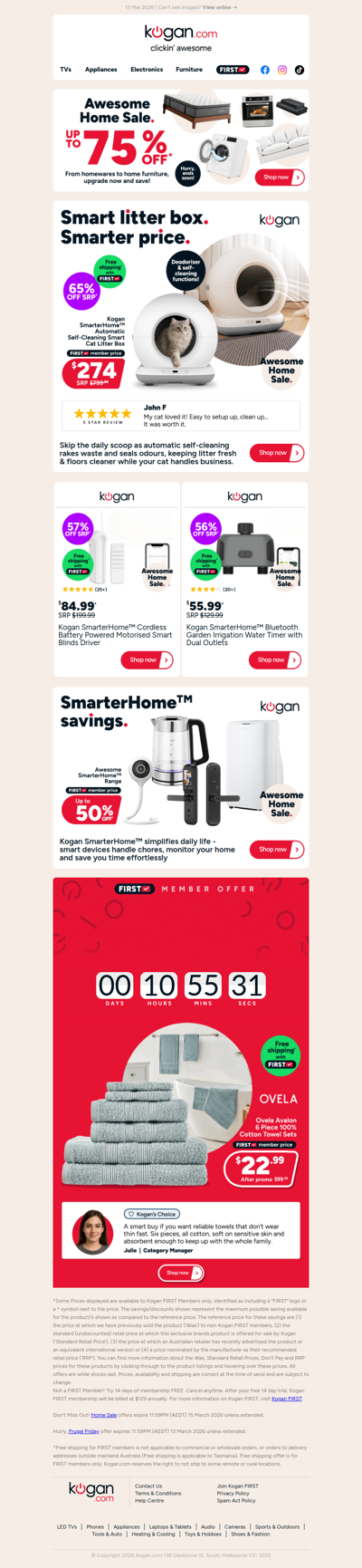 Up to 50% OFF awesome SmarterHome™ deals in our Home Sale!