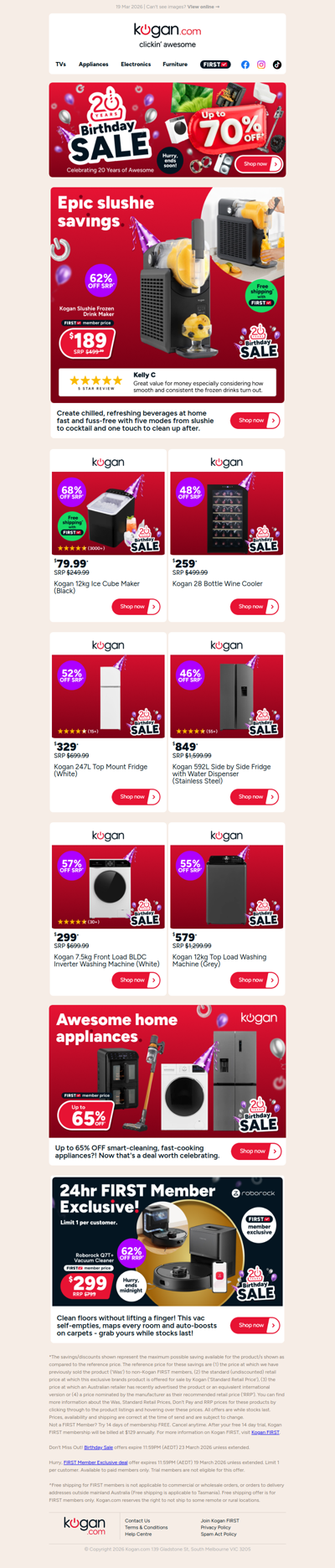 Frappé Birthday 🎉 Kogan Slushie Maker ONLY $189 (62% OFF standard retail price)