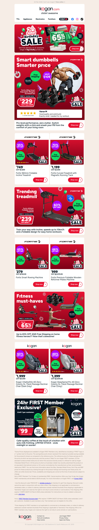 Birthday Sale Free Shipping Deal 💪 48kg Adjustable Dumbbell Set ONLY $229 + free shipping