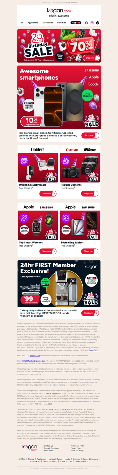 Huge Birthday Sale savings on smartphones, cameras, tablets and more