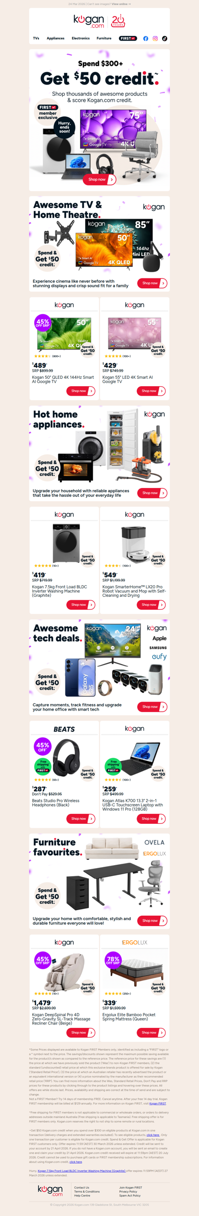 Spend $300+ & Get $50 Credit on Thousands of Bestselling Products! FIRST Member Exclusive 😎