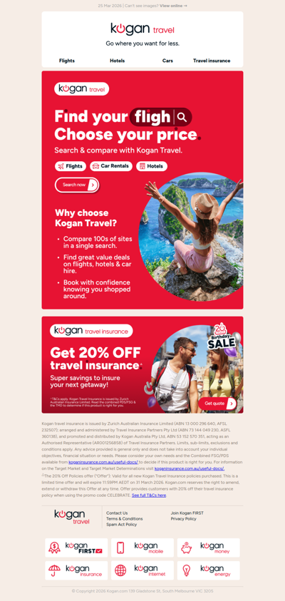 Kogan Travel ✈️ Cheaper flights could be a few clicks away