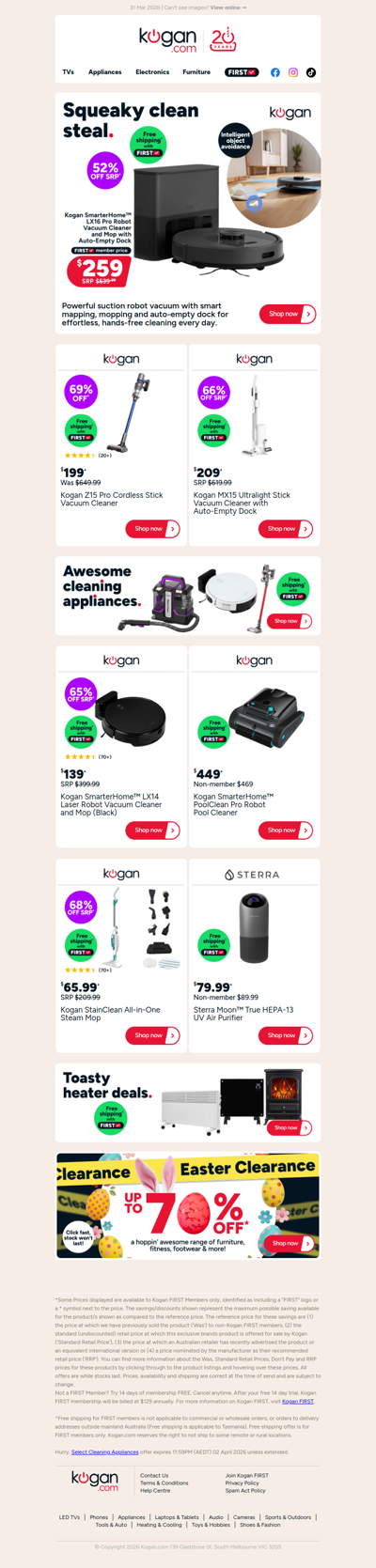 Squeaky Clean Deal 🔥 Kogan Pro Robo Vac and Mop ONLY $259 (52% OFF standard retail price)