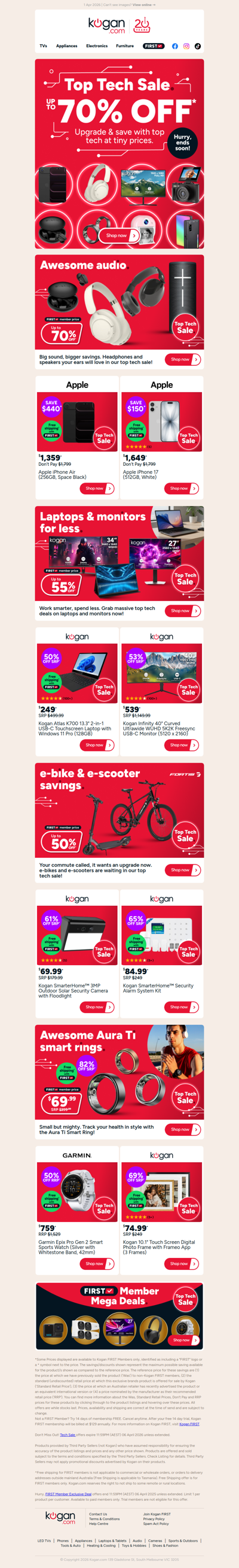 Tech Sale on NOW ⚡ Shop up to 70% OFF! Get top tech at tiny prices!