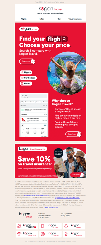 Kogan Travel ✈️ Cheaper flights could be a few clicks away