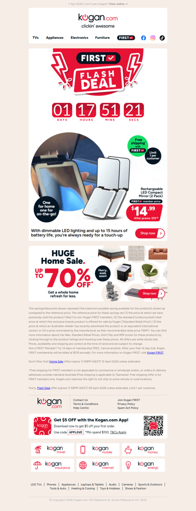 HURRY, ENDS TOMORROW  🚨  Rechargeable LED Compact Mirror (2 Pack) ONLY $14.99! (Rising to $79.99)