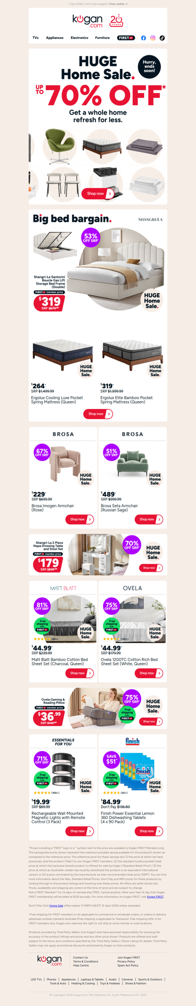 HUGE Home Sale is on NOW! Up to 70% OFF your homeware favourites!