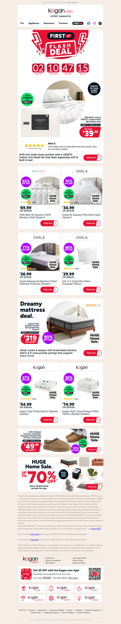 HURRY, ENDS FRIDAY 🚨 Cotton Rich Bed Sheet Set ONLY $39.99! (All sizes)