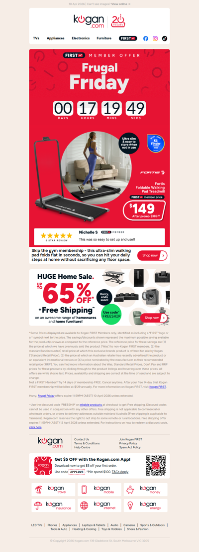 TODAY ONLY! 🚨 Foldable Walking Pad Treadmill NOW $149 (Rising to $389.99)