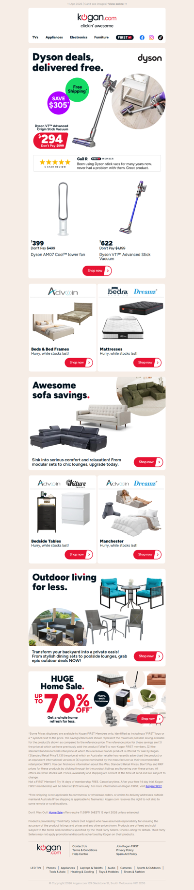 Dyson Deal ⚡ Dyson V7™ Advanced Stick Vac ONLY $294 (Don't Pay $599 at another store)