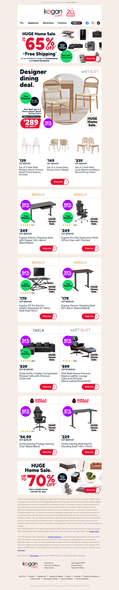 HURRY! Up to 65% OFF in our FREE SHIPPING Home Sale Ends Midnight!