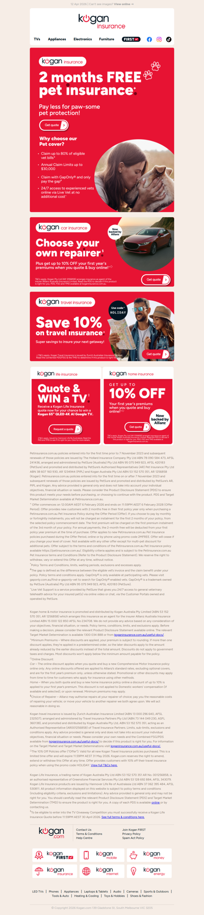 Get 2 months of pet insurance FREE⁺ with Kogan Pet Insurance 🐾