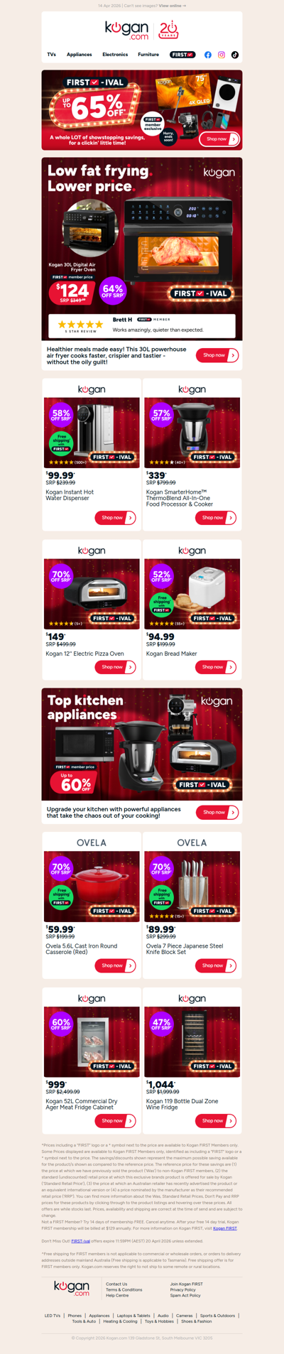 ONLY $124 🔥 Sizzling Savings on this 30L Digital Air Fryer (60% OFF standard retail price)