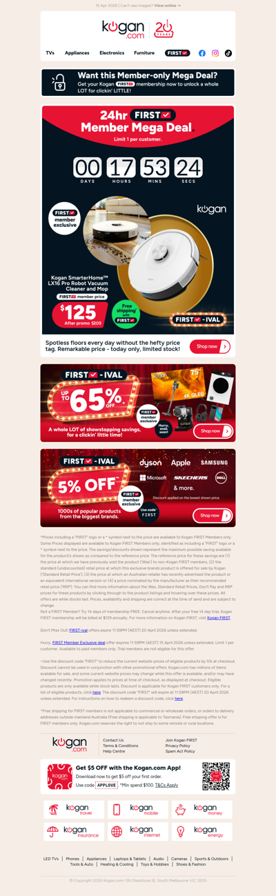 TODAY ONLY! 🚨 Pro Robot Vac and Mop ONLY $125 (Rising to $209 Tomorrow) FIRST Member Exclusive 😎