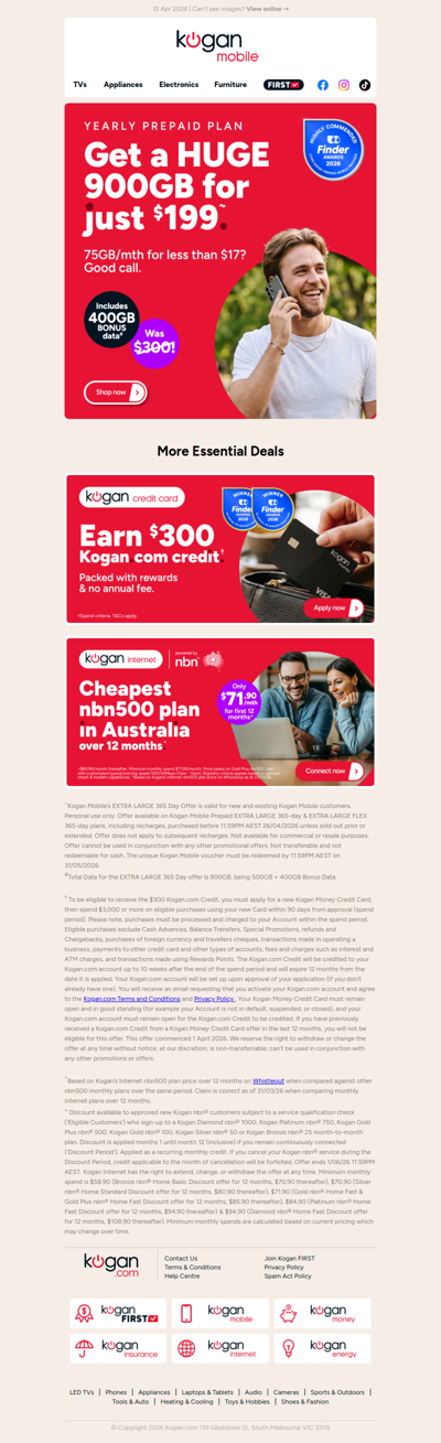Our BIGGEST data offer EVER 🤯 900GB yearly prepaid plan for just $199!~