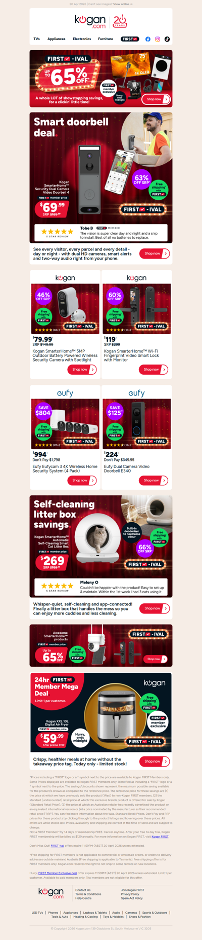 HURRY, Up to 65% OFF Smart Home Tech in Our FIRST-ival Sale ENDS MIDNIGHT!