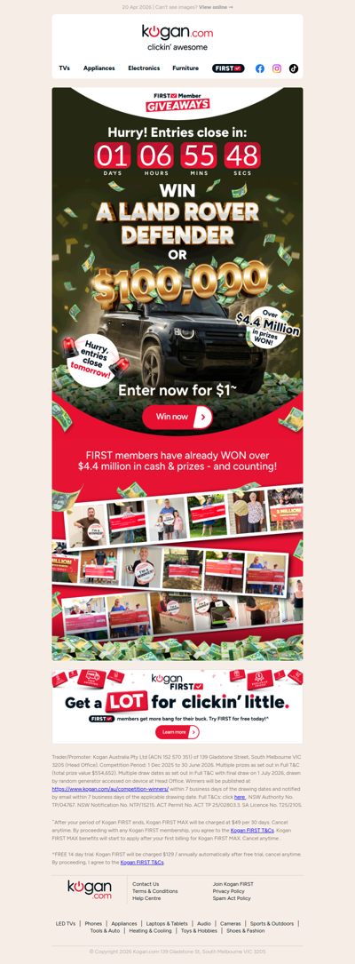 Xasd, FINAL HOURS to WIN a Defender or $100K! 🚨