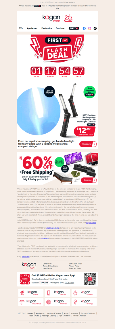 HURRY, ENDS TOMORROW  🚨 Rechargeable LED Work Light (2 Pack) ONLY $12.99! (Rising to $79.99)