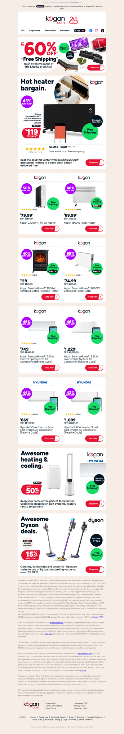 Glass Panel Heater ONLY $119 + FREE Shipping (45% OFF standard retail price)