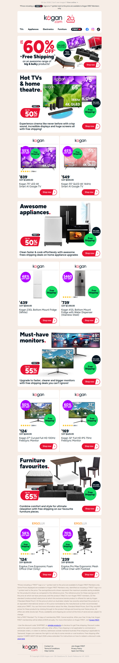 HURRY ENDS MIDNIGHT! Last Chance to shop up to 60% OFF in our Free Shipping Sale!