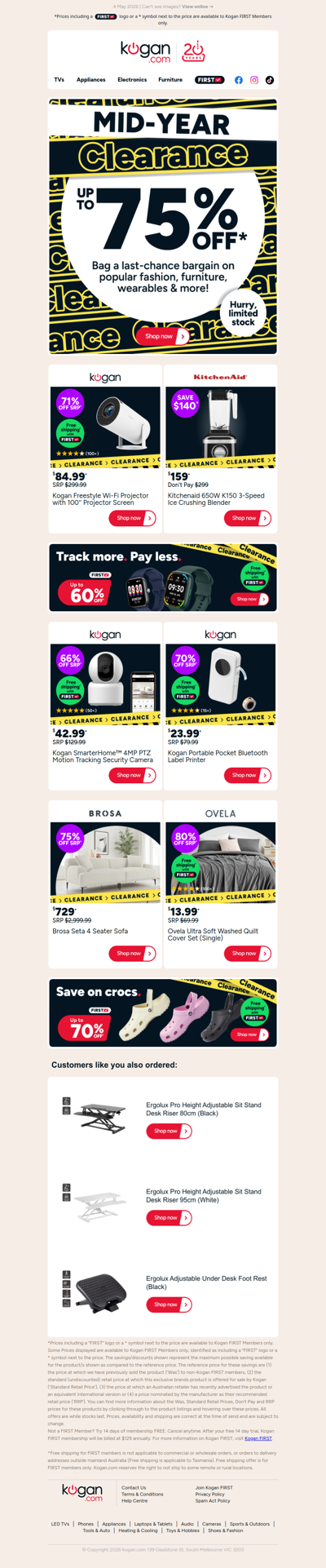 Mid Year Clearance ❗ Up to 75% OFF tech, furniture, manchester & more!