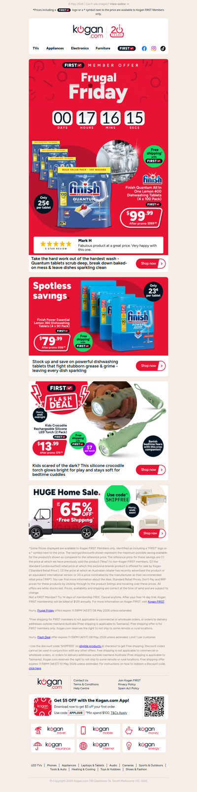 TODAY ONLY! 🚨 400 Finish Quantum Dishwashing Tablets ONLY $99.99 (Rising to $269.99)  - That's only 25c per tablet!