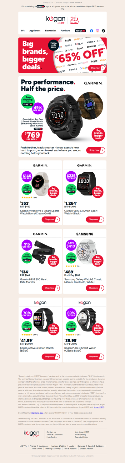 49% OFF RRP 💥 Garmin Epix Pro Gen 2 Smart Sports Watch NOW $769