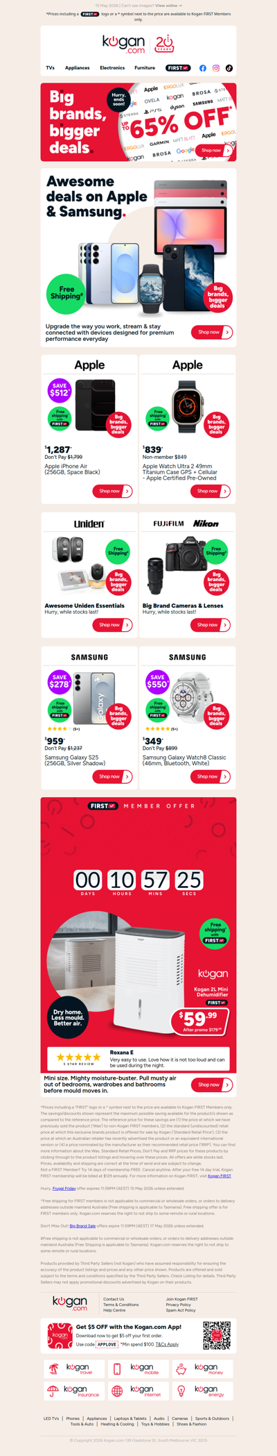 Awesome Apple & Samsung Deals with free shipping in our Big Brand Sale!