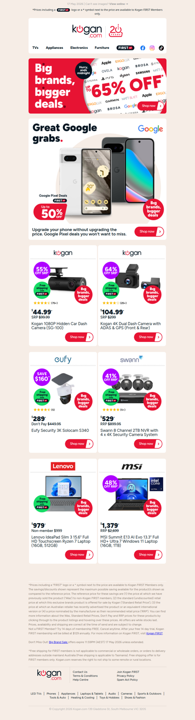 HURRY ENDS MIDNIGHT! 🚨 Up to 65% OFF in our Big Brand Sale!