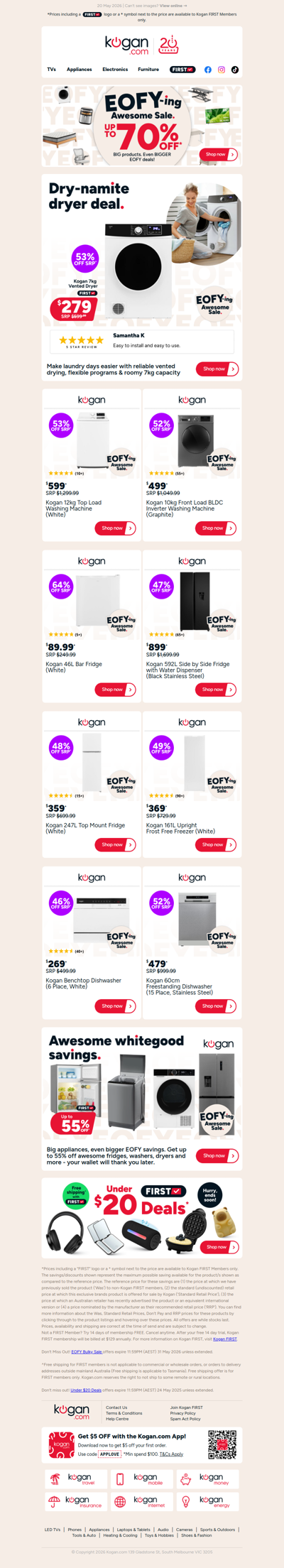EOFY Deal 💥 7kg Vented Dyer ONLY $279 (53% OFF standard retail price)