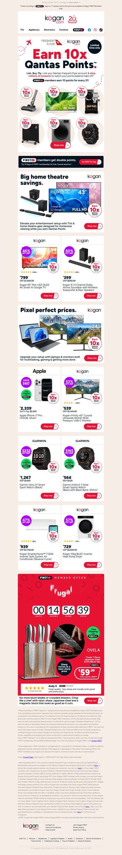 Get a HUGE 10x Qantas Points on millions of products!
