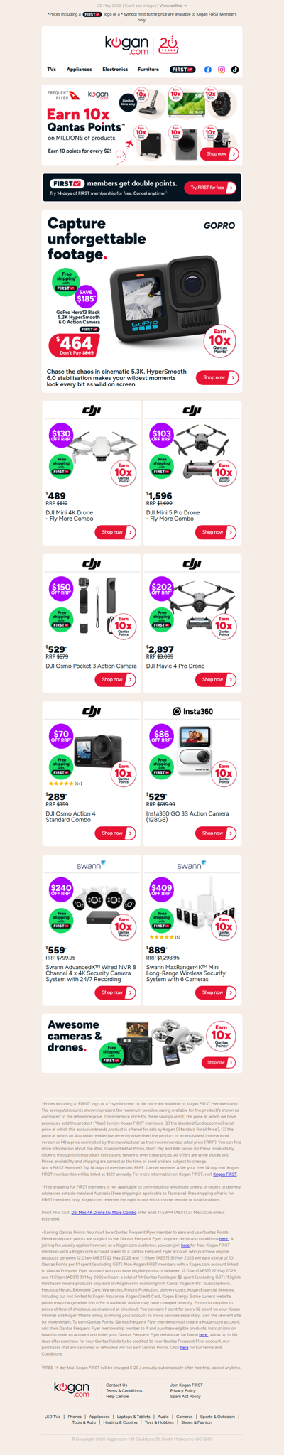 GoPro Hero13 5.3K Action Camera NOW $464 (Don't Pay $649 at another store)