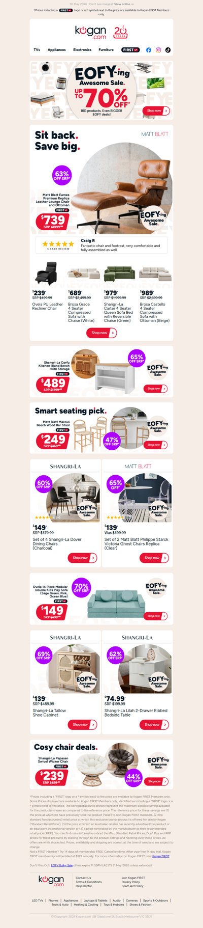 Awesome EOFY Deal‼️ Eames Premium Replica Chair and Ottoman ONLY $739! (63% OFF standard retail price)
