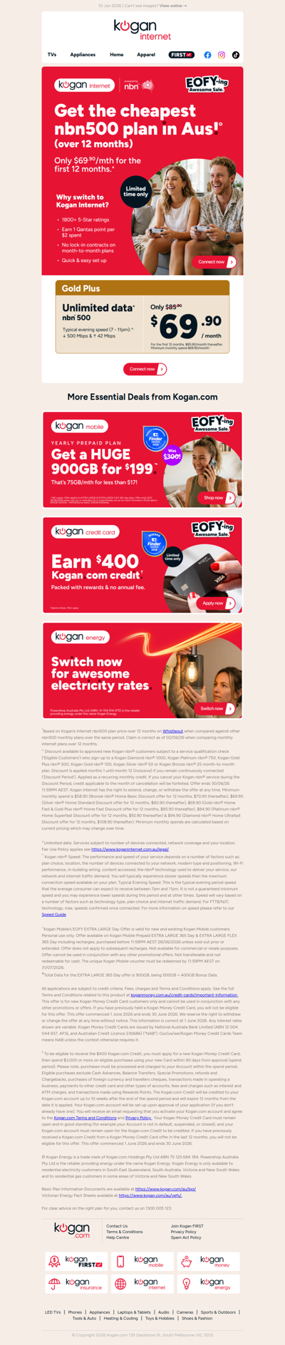 EOFY Deal! CHEAPEST nbn500 🤯 over 12 months°