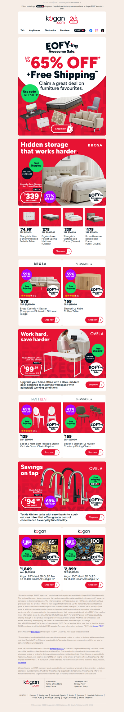 Up to 65% OFF + Free Shipping on furniture favourites in our EOFY Sale!