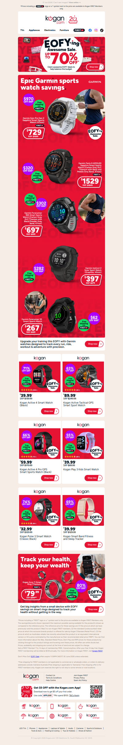 $970 OFF RRP 🔥 Garmin Epix Pro Smart Sports Watch NOW $729 in our EOFY Sale!