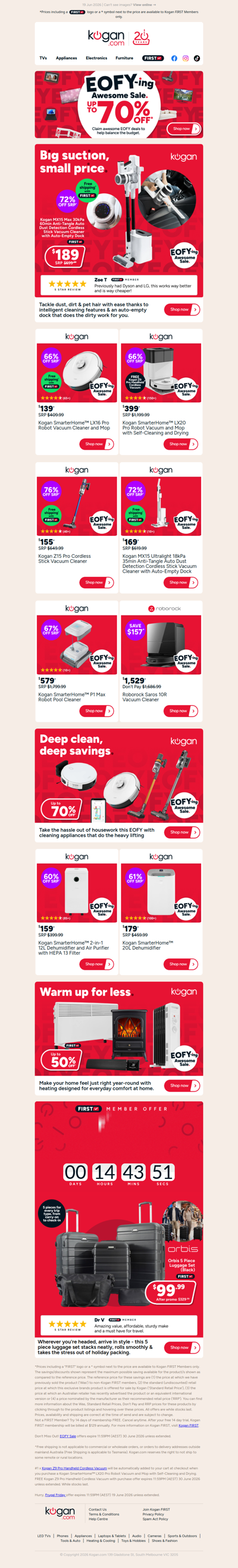 Kogan Cordless Stick Vac & Auto-Empty Dock ONLY $189 + free shipping! (72% OFF standard retail price)