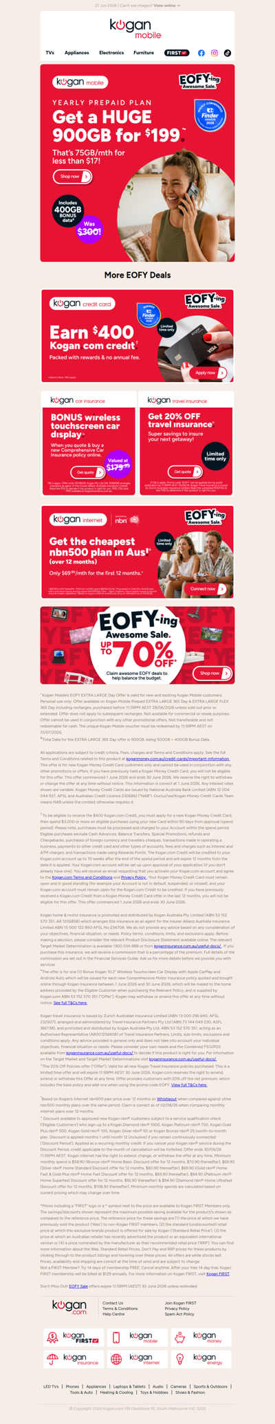 EOFY Sale: 900GB yearly prepaid plan for just $199!~ 🤯