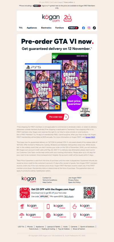 Pre-order GTA VI now for guaranteed delivery on 12 November 2026˜