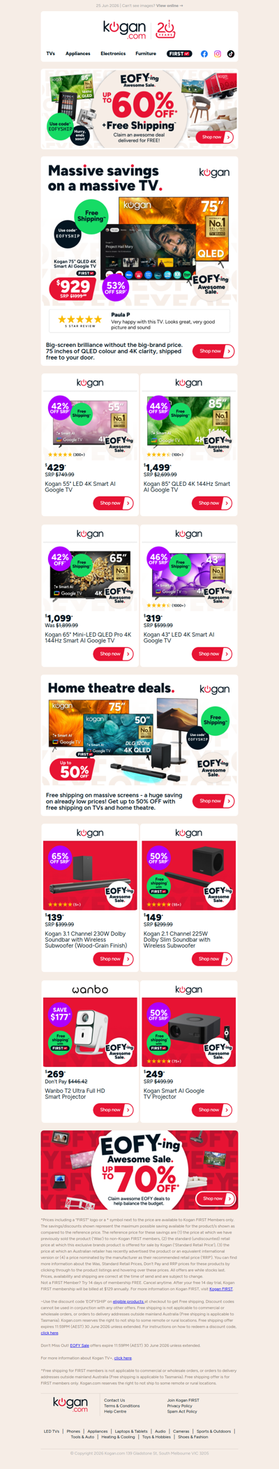 EOFY FREE Shipping TV Deal 📺 75