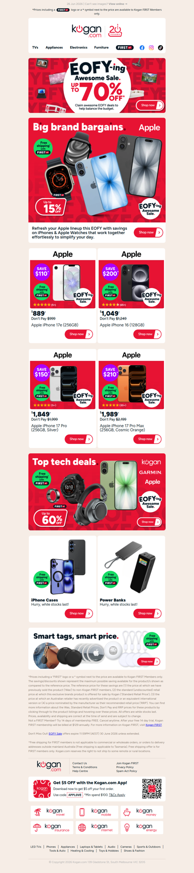 Awesome EOFY Apple iPhone and Apple Watch deals with free shipping inside!