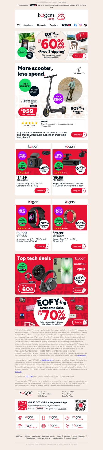 EOFY Free Shipping Deal 🚚 Segway-Ninebot Electric KickScooter MAX G2​ NOW $959 + FREE shipping