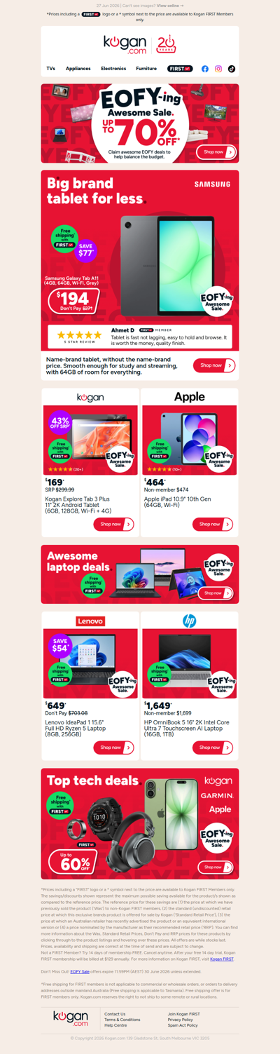 Samsung EOFY Deal ⚡ ONLY $194 for this Samsung Galaxy Tablet  A11 + free shipping!