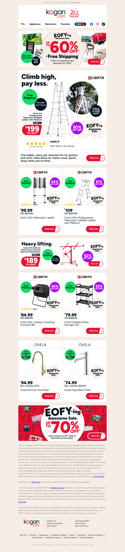 EOFY Free Shipping DIY Deal 🔥 Certa 5m Foldable Ladder with Platform ONLY $199 (50% OFF standard retail price)