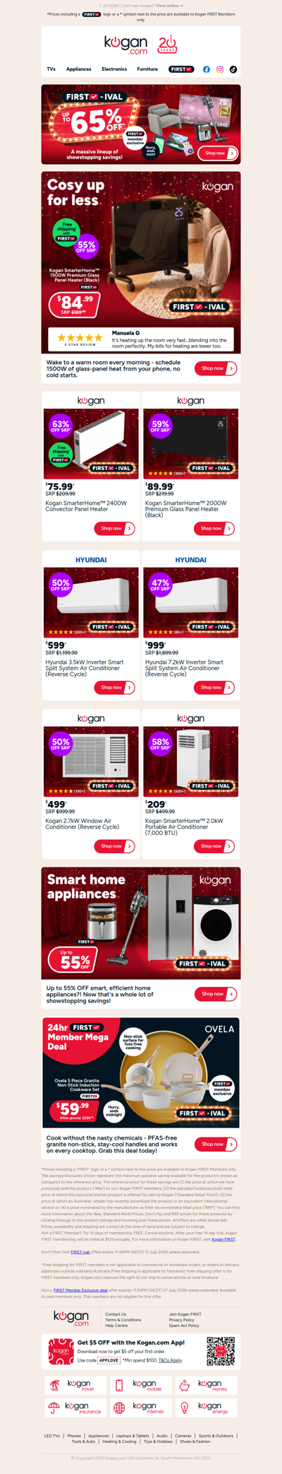 FIRST-ival Heater Deal 🔥 ONLY $84.99 for this SmarterHome™️ 1500W Premium Glass Heater (55% OFF standard retail price)