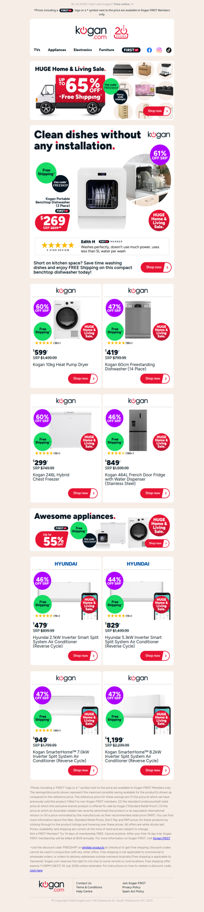 ENDS MIDNIGHT 🚨 ONLY $269 + FREE shipping on this Portable Benchtop Dishwasher! (61% OFF standard retail price)